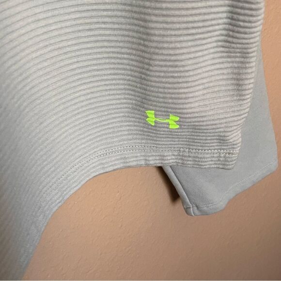 Under Armour Loose Fit Micro-thread Ribbed Fleece Hoodie in Mint Size Large - Picture 4 of 11